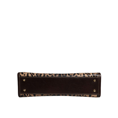 Dolce & Gabbana Brown Leopard Leather Shoulder Strap Tote Bag
