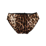 Dolce & Gabbana Brown Leopard Silk Mid Waist Panty Underwear