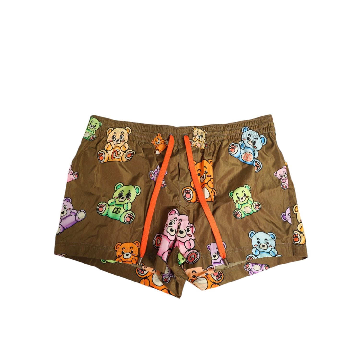 Dolce & Gabbana Brown Multicolor Teddy Bear Men Shorts Swimwear