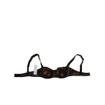 Dolce & Gabbana Brown Silk Underwired Balconette Bra Underwear
