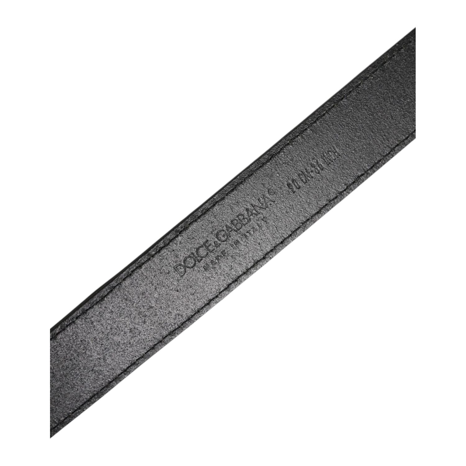 Dolce & Gabbana Brown Velvet Leather Logo Buckle Belt