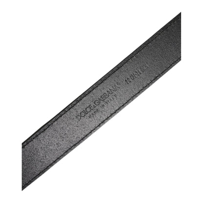 Dolce & Gabbana Brown Velvet Leather Logo Buckle Belt