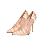Dolce & Gabbana Cipria Nude Satin Mesh Stiletto Pumps Shoes