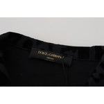 Tag on Dolce & Gabbana Cotton Black Leopard Long Sleeve Denim Jacket, featuring brand logo and exclusive craftsmanship.