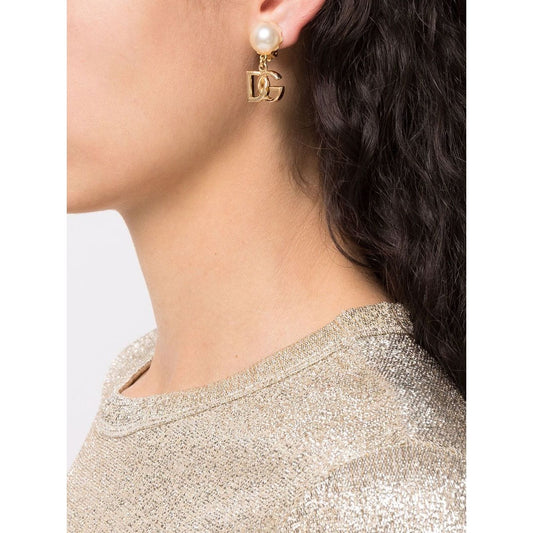 Dolce & Gabbana DG Logo and Pearl Earrings Jewellery