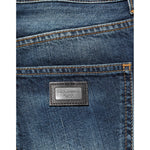 Dolce & Gabbana Dark Blue Washed Cotton Skinny Men Denim Jeans