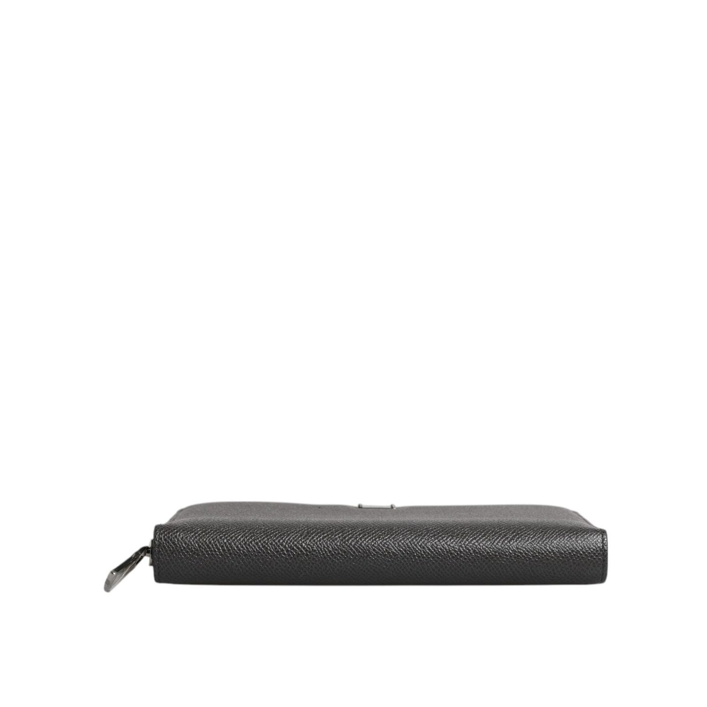 Dolce & Gabbana Dark Gray Leather DG Logo Zip Around Continental Wallet