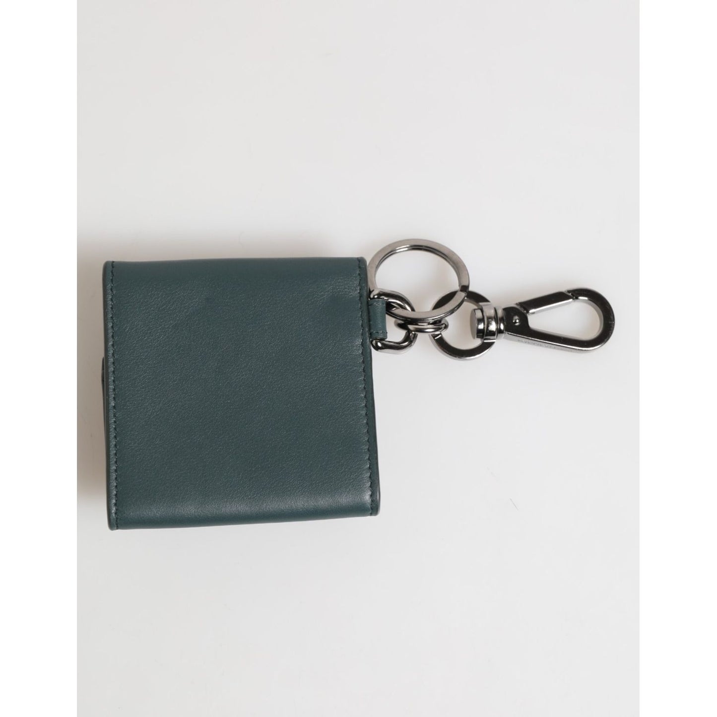 Dolce & Gabbana Dark Green Leather DG Logo Coin Purse Bag Charm Wallet with keyring