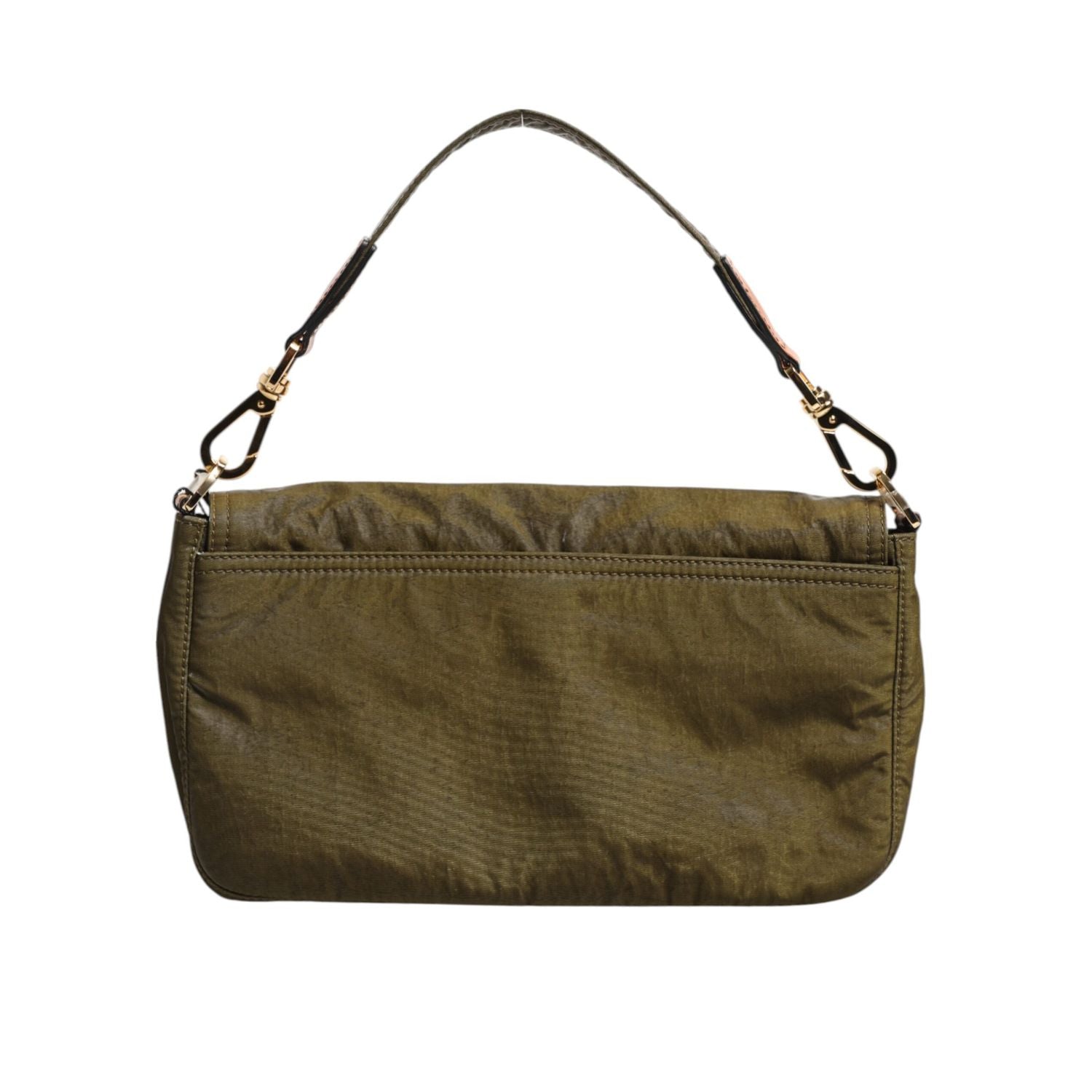 Dolce & Gabbana Dark Green Nylon Logo Plaque Shoulder Strap Borse Bag