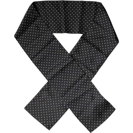 Dolce & Gabbana Black Polka Dots Silk Skinny Neck Wrap Scarf 1728,67345645728,Accessories,Black,Dolce & Gabbana,Men,Men - Accessories,Preowned / Defect,Scarves - Men - Accessories Dolce & Gabbana MS7301