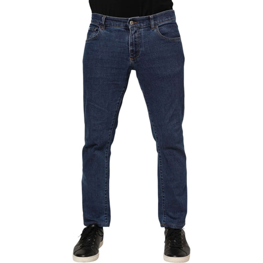 Dolce & Gabbana Blue Cotton Logo Skinny Denim Jeans 1728,67345645728,Blue,Clothing,Dolce & Gabbana,IT50 | L,Jeans & Pants - Men - Clothing,Material: 98% Cotton 2% Elastane,Men,Men - Clothing,Preowned / Defect Dolce & Gabbana PAN76357-50