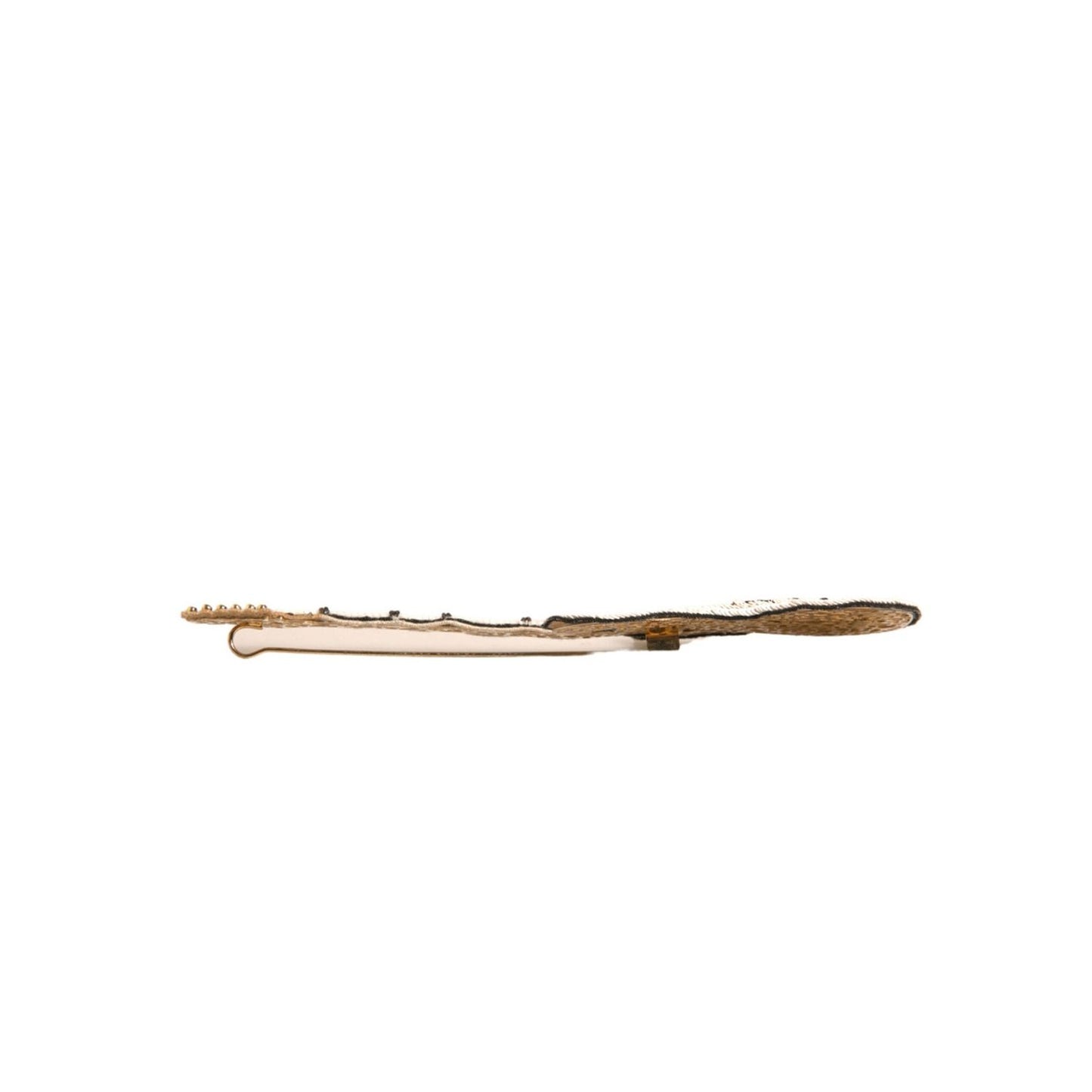 Dolce & Gabbana Gold Brass Beaded Guitar Pin Brooch