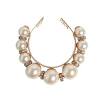 Dolce & Gabbana Gold Pearl Crystal Embellished Tiara Hair Accessory Headband