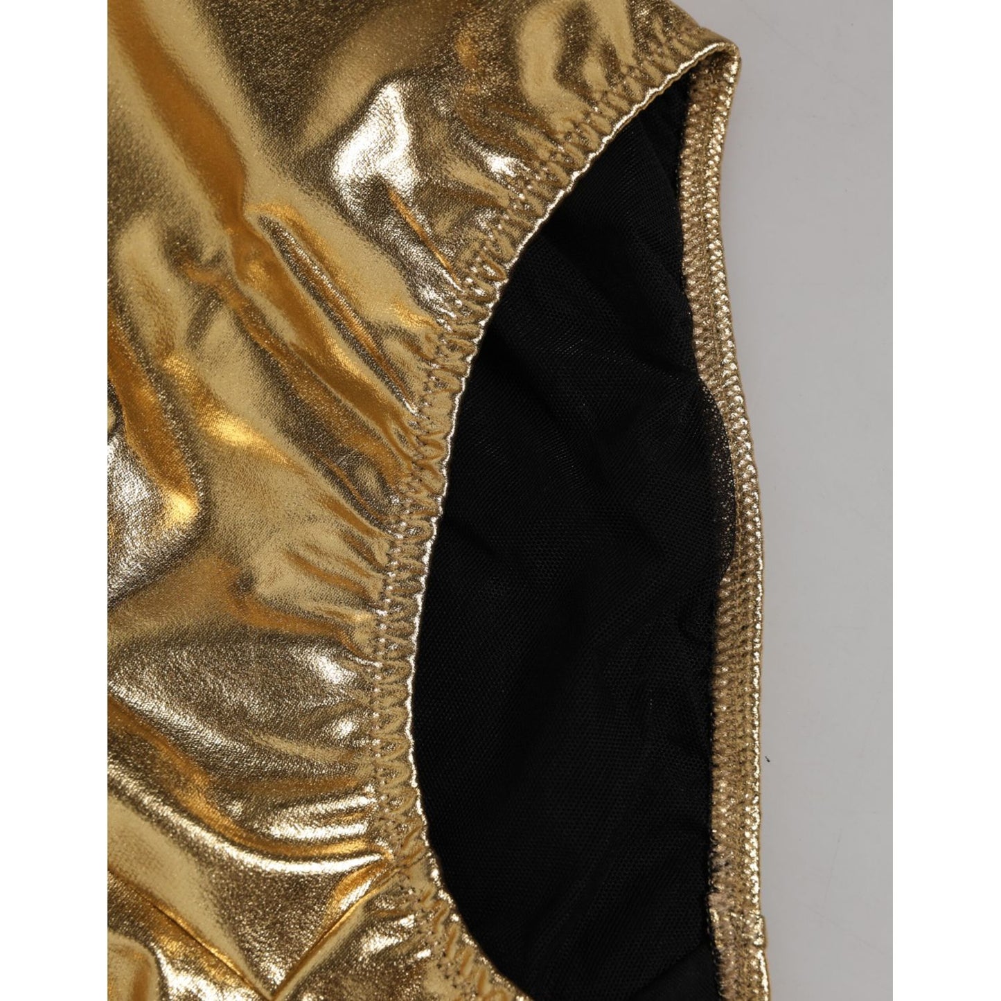 Dolce & Gabbana Gold Silk High Waist Girdle Panty Underwear
