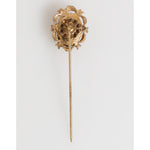 Dolce & Gabbana Gold Tone Green Stone Antique Men Accessory Brooch Pin