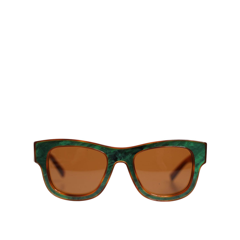 Dolce & Gabbana Green Brown Marbled Acetate DG4379-F Eyewear Sunglasses GLA1365