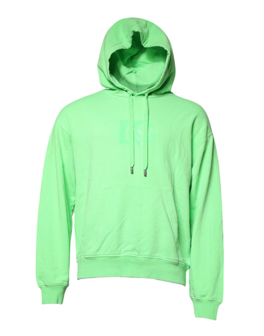 Dolce & Gabbana Green Cotton DG Logo Print Hooded Sweater TSH90266-50