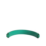 Dolce & Gabbana Green Embellished Leather Bag Handle Women Shoulder Strap, stylish calf leather accessory, 19cm, Made in Italy.