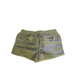 Dolce & Gabbana Green Polyester Metallic Logo Print Men Swimwear shorts with logo details and zipper pockets