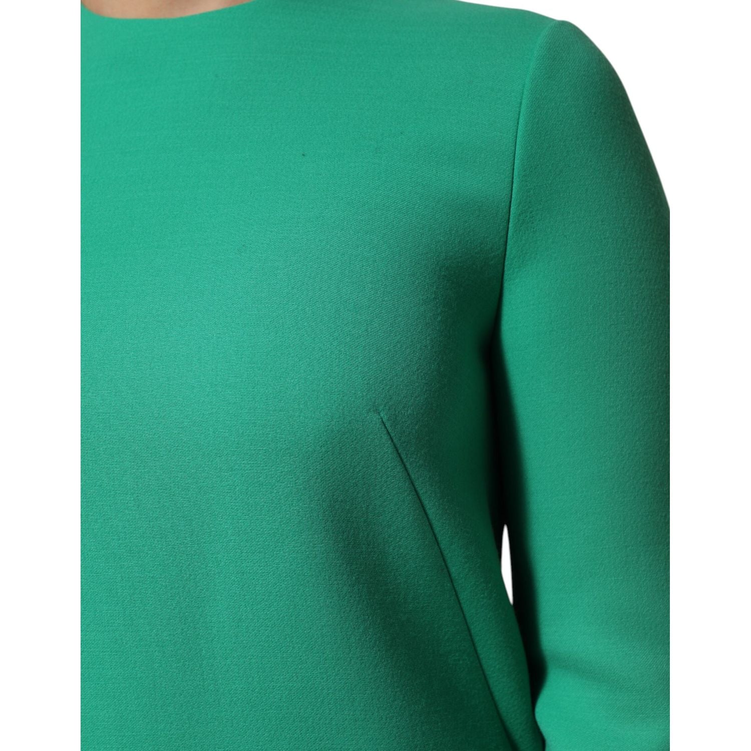 Dolce & Gabbana Green Viscose Acetate Mini Long Sleeve Dress