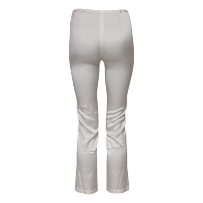 Dolce & Gabbana Ivory Silk Tapered High Waist Pants