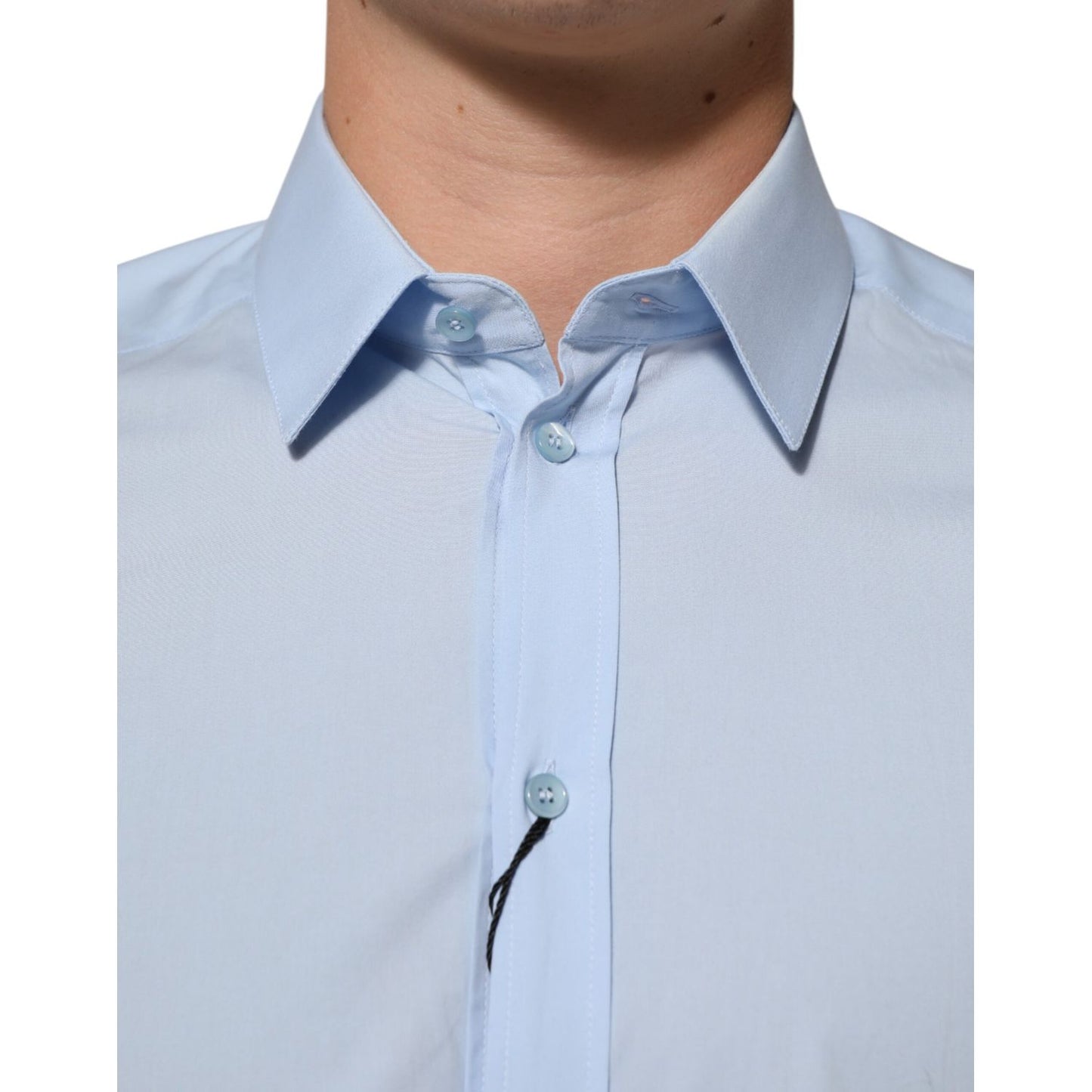 Dolce & Gabbana Light Blue Cotton GOLD Formal Men Dress Shirt