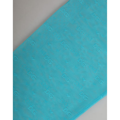 Dolce & Gabbana Light Blue Logo Lace Tight Midi Trouser Underwear