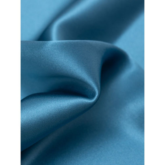 Dolce & Gabbana Light Blue Silk Pocket Square fabric close-up, 100% silk with a smooth texture, sugar paper color, SKU: 25FEB81.