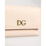 Dolce & Gabbana Light Pink Calf Leather DG Logo French Flap Wallet