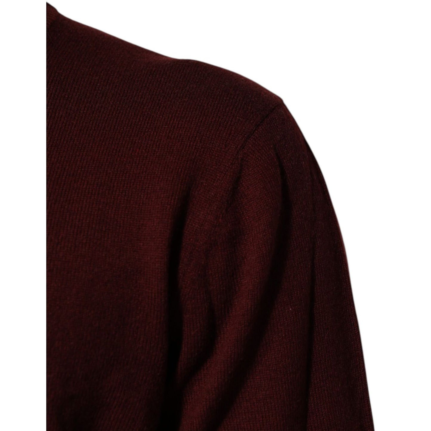 Dolce & Gabbana Maroon Cashmere Crew Neck Pullover Sweater
