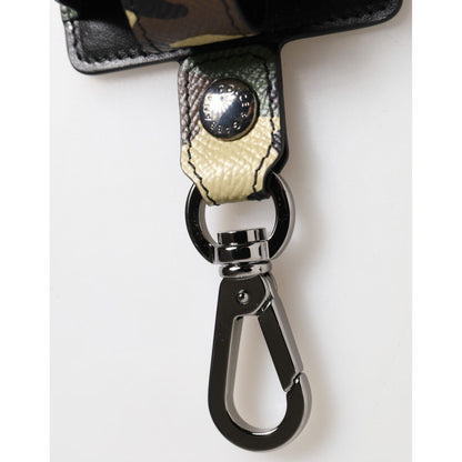 Dolce & Gabbana Multicolor Camouflage Leather Metal Accessory Airpods Case