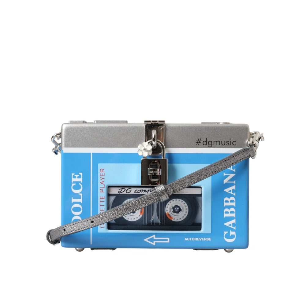 Dolce & Gabbana Multicolor Cassette Player Box DG Music Crossbody Shoulder Bag with Silver-tone Hardware and Flower Charm
