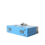 Alt Tag: Dolce & Gabbana Multicolor Cassette Player Box DG Music Crossbody Shoulder Bag in blue, angled view