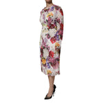 Dolce & Gabbana Multicolor Floral Long Sleeve A-line Dress