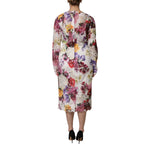 Dolce & Gabbana Multicolor Floral Long Sleeve A-line Dress