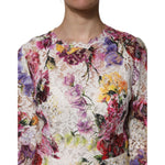 Dolce & Gabbana Multicolor Floral Long Sleeve A-line Dress