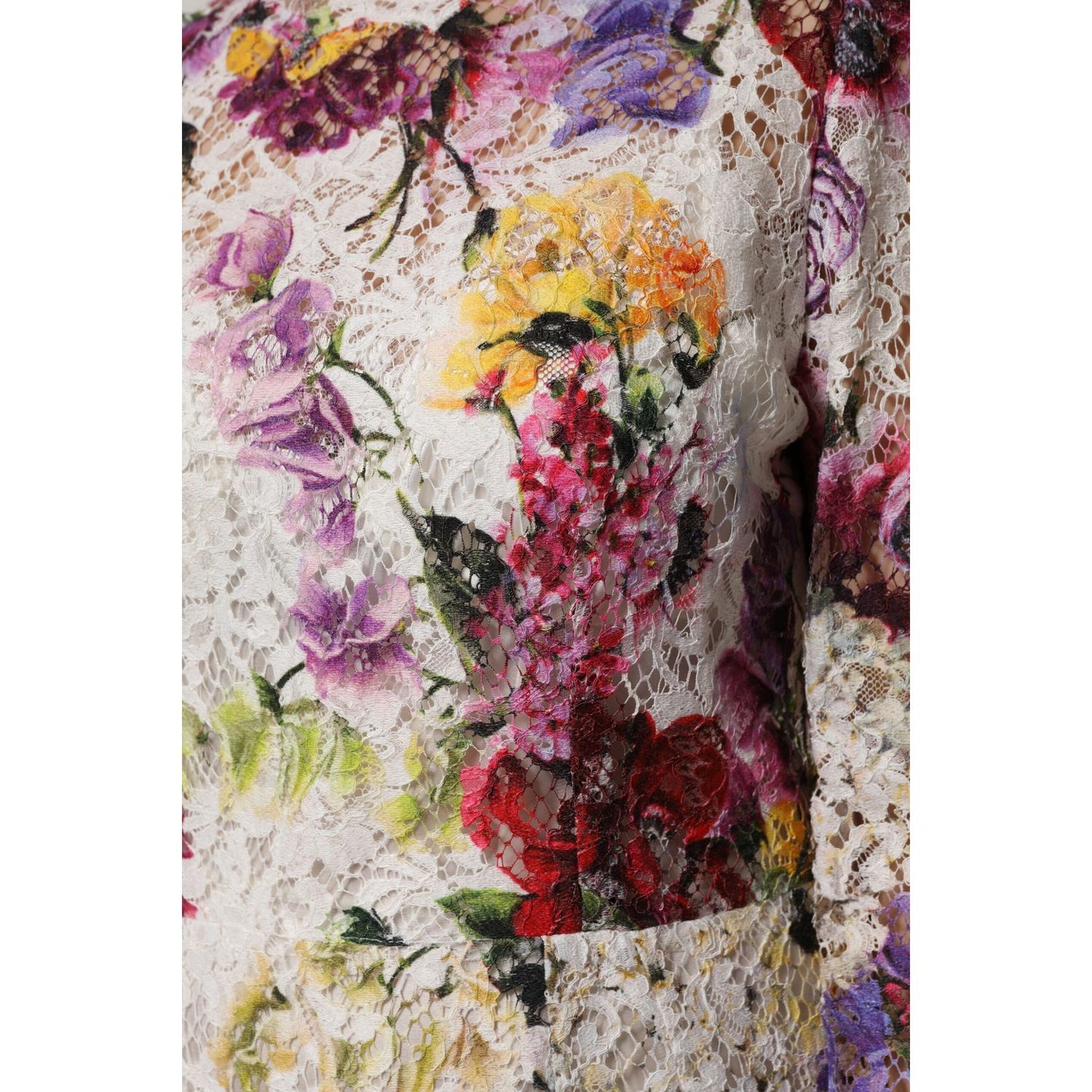 Dolce & Gabbana Multicolor Floral Long Sleeve A-line Dress