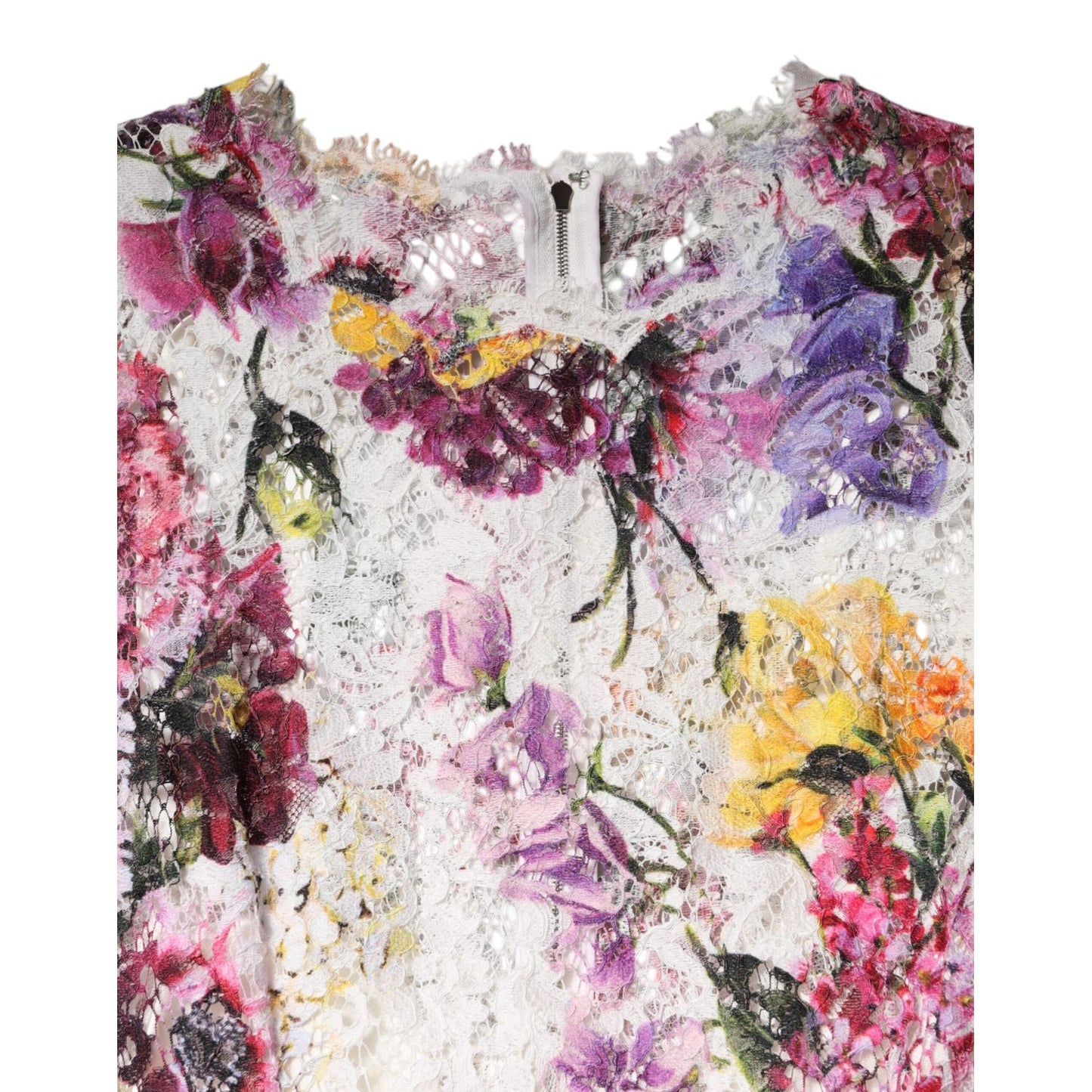 Dolce & Gabbana Multicolor Floral Long Sleeve A-line Dress