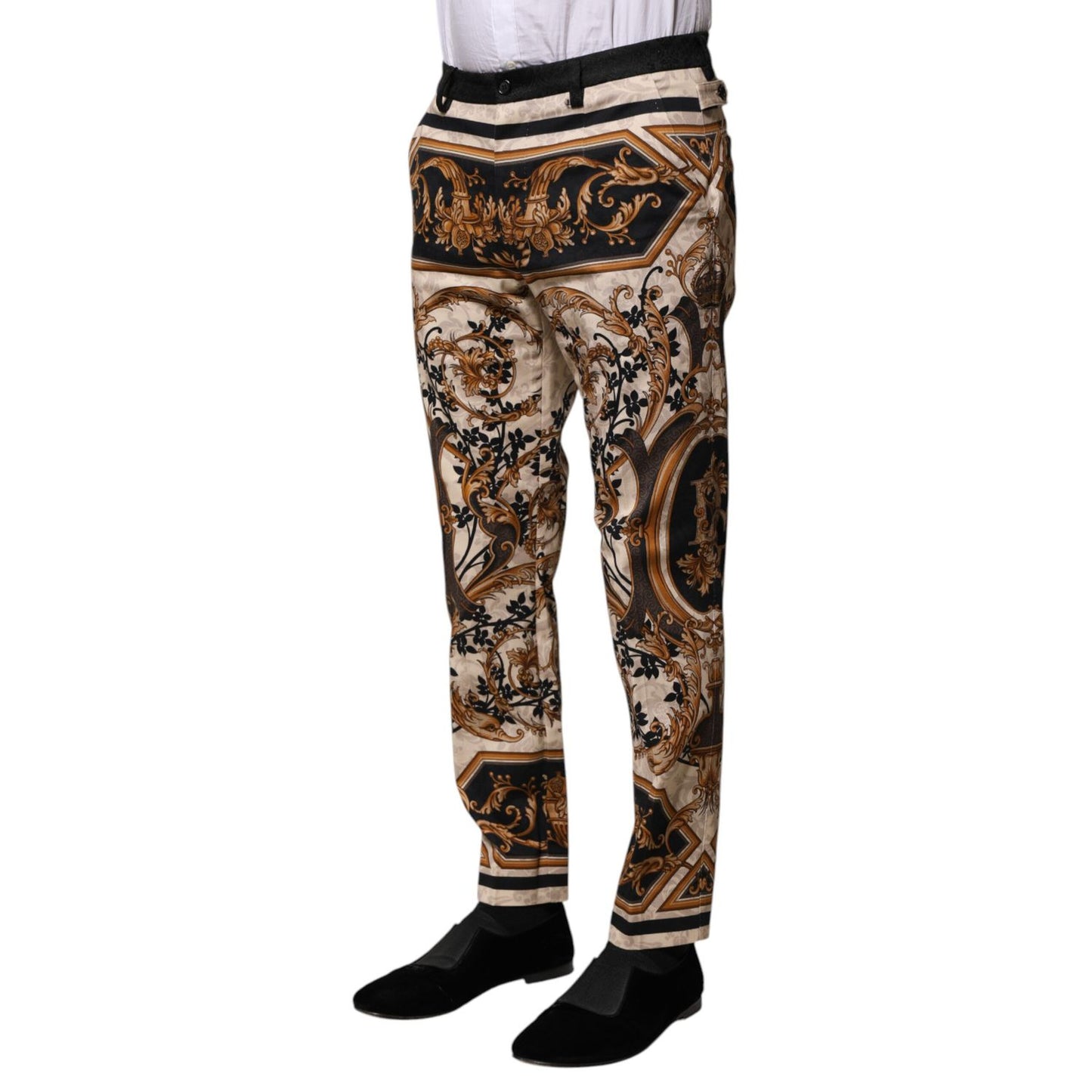 Dolce & Gabbana Multicolor Floral Print Dress Pants