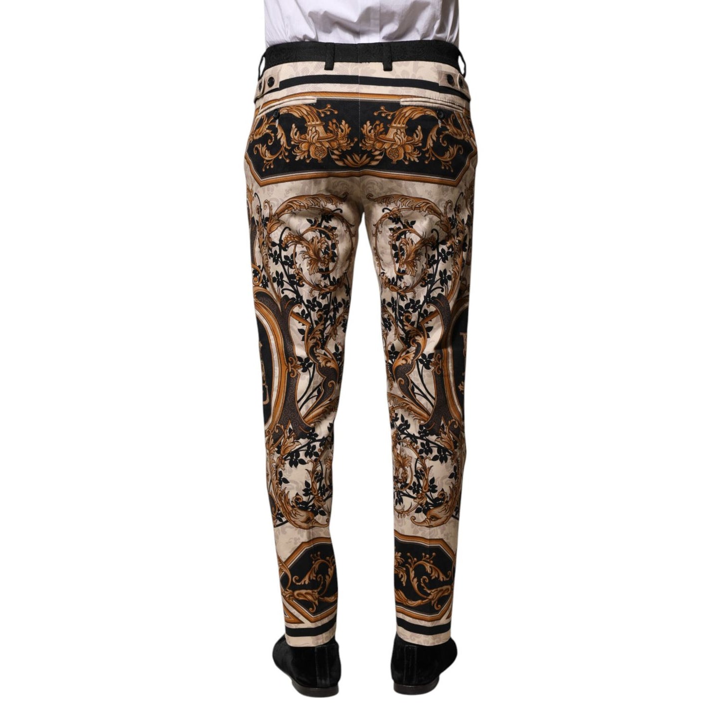 Dolce & Gabbana Multicolor Floral Print Dress Pants