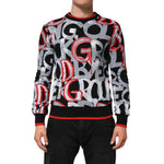 Dolce & Gabbana Multicolor Logo Monogram Crew Neck Sweater with vibrant DG logo design, luxury street-style fashion.
