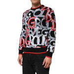 Dolce & Gabbana Multicolor Logo Monogram Crew Neck Sweater, vibrant DG design, luxury street-style fashion, made in Italy.