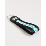 Dolce & Gabbana Multicolor Logo Polyester Brass Holder Keychain Keyring with red strap and silver-tone hardware.