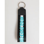 Dolce & Gabbana Multicolor Logo Polyester Brass Holder Keychain Keyring with bold DG logo on red strap and silver-tone hardware.