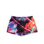 Dolce & Gabbana Multicolor Neon Print Polyester Shorts Swimwear featuring vibrant neon patterns and elastic waistband.
