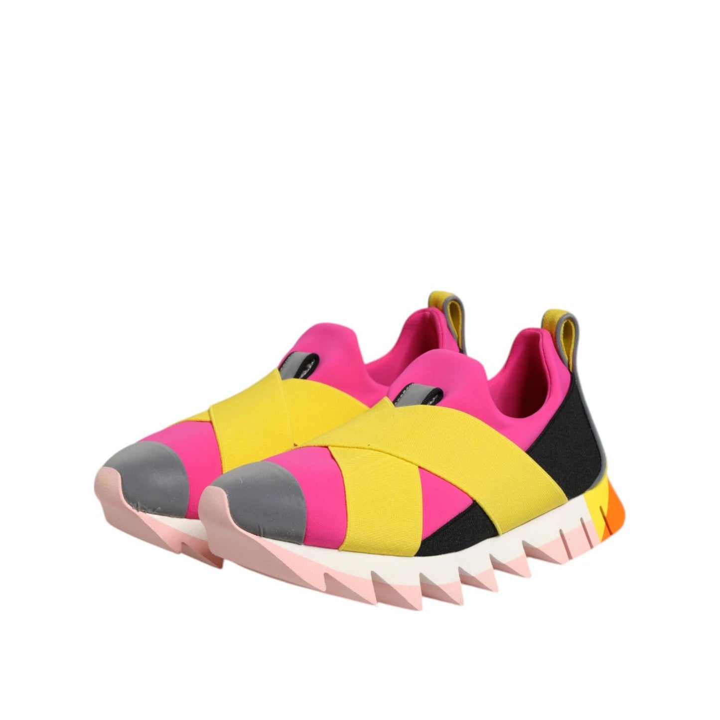 Dolce & Gabbana Multicolor Neoprene Elastic Ibiza Sneakers Shoes with vibrant design and rubber sole.