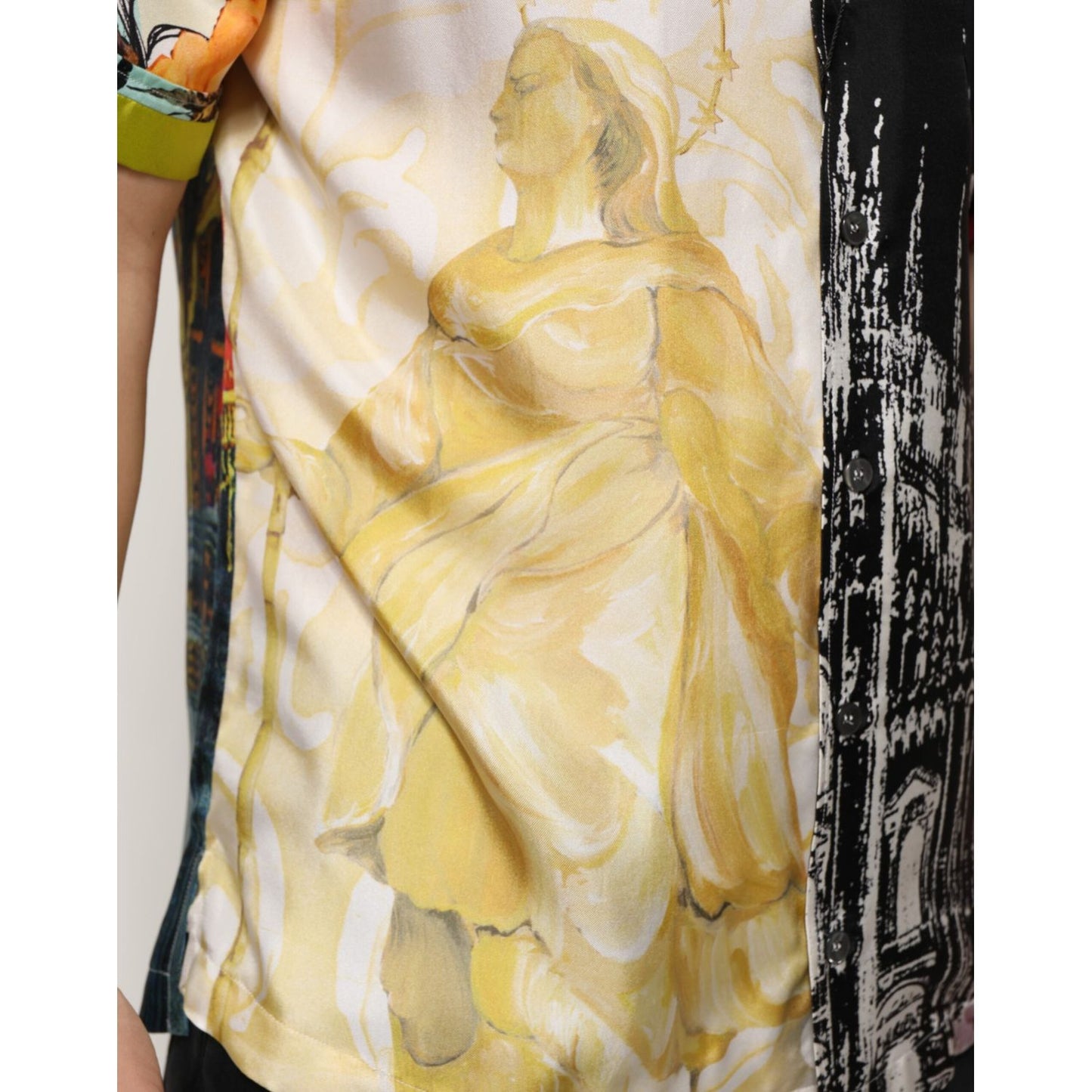 Dolce & Gabbana Multicolor Printed Button Down Casual Shirt