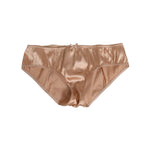 Dolce & Gabbana Nude Beige Silk Satin Stretch Bow Briefs Underwear