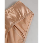 Dolce & Gabbana Nude Beige Silk Satin Stretch Bow Briefs Underwear
