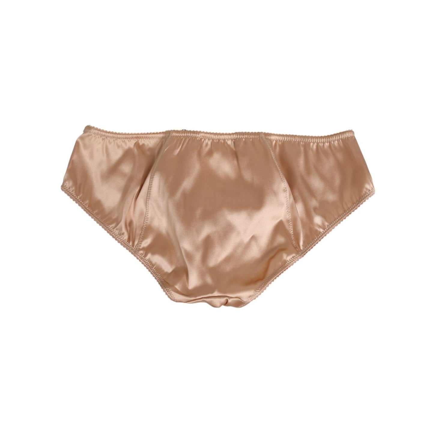 Dolce & Gabbana Nude Beige Silk Satin Stretch Bow Briefs Underwear
